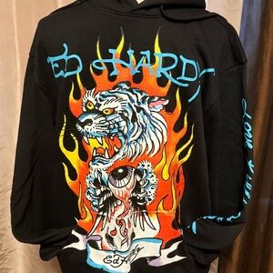 Ed Hardy Black Graphic Hoodie